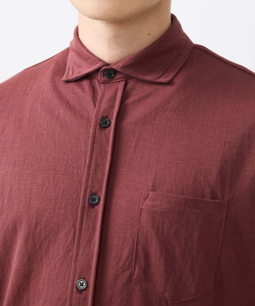 MK MICHEL KLEIN HOMME （エムケーミッシェルクランオム）の「【大きいサイズあり】七分袖シャツ/ミストワッシャーカノコ（シャツ/ブラウス・メンズ・ボルドー/グレー・46/51/48）」の7枚目の写真