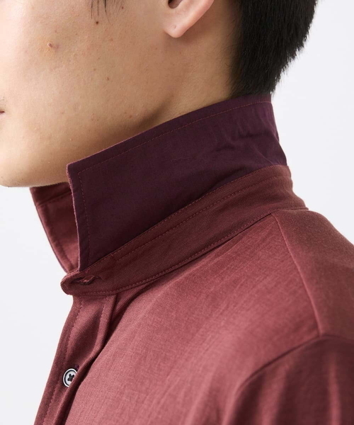 MK MICHEL KLEIN HOMME （エムケーミッシェルクランオム）の「【大きいサイズあり】七分袖シャツ/ミストワッシャーカノコ（シャツ/ブラウス・メンズ・ボルドー/グレー・46/51/48）」の12枚目の写真