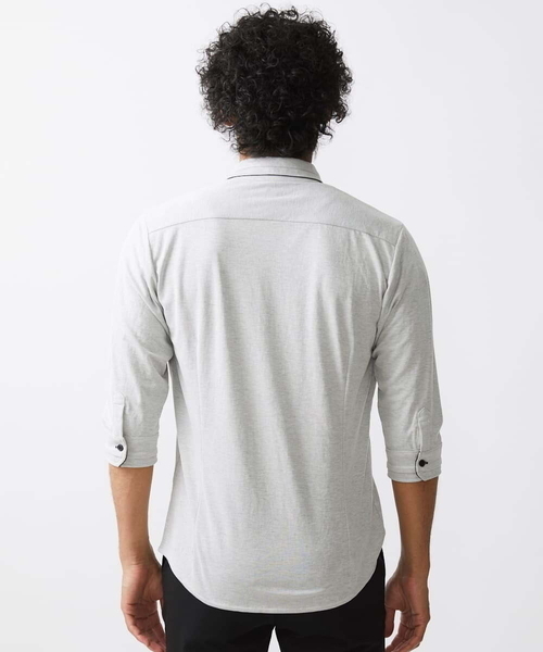 MK MICHEL KLEIN HOMME （エムケーミッシェルクランオム）の「【大きいサイズあり】七分袖シャツ/ミストワッシャーカノコ（シャツ/ブラウス・メンズ・ボルドー/グレー・46/51/48）」の17枚目の写真