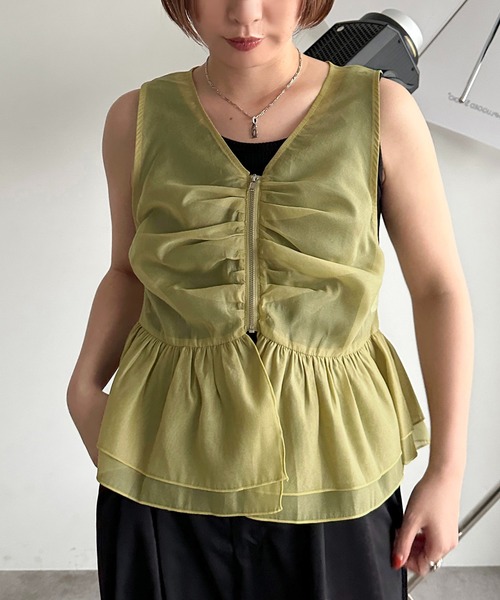 apres jour mignon(アプレジュールミニョン)の「アソートジップベスト【ZOZOTOWN限定アイテム】(ベスト・レディース・ブラック系その他/グレー/ブラック/カーキ/アイボリー/グリーン系その他・X-LARGE/フリー)」の6枚目の写真