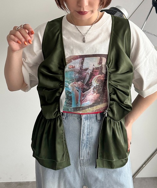 apres jour mignon(アプレジュールミニョン)の「アソートジップベスト【ZOZOTOWN限定アイテム】(ベスト・レディース・ブラック系その他/グレー/ブラック/カーキ/アイボリー/グリーン系その他・X-LARGE/フリー)」の19枚目の写真