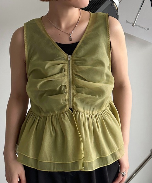 apres jour mignon(アプレジュールミニョン)の「アソートジップベスト【ZOZOTOWN限定アイテム】(ベスト・レディース・ブラック系その他/グレー/ブラック/カーキ/アイボリー/グリーン系その他・X-LARGE/フリー)」の12枚目の写真