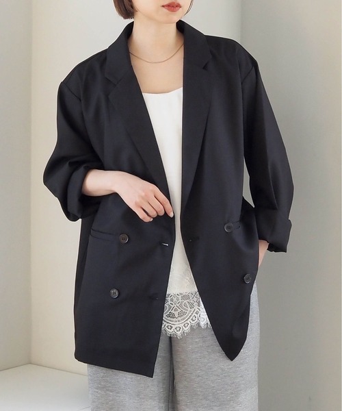 tiptop（ティップトップ）の「【2026SS新色追加】テーラードジャケット（テーラードジャケット・レディース・チャコールグレー/ブラック/ブラウン/ピンク/アイボリー/グレイッシュベージュ/ベージュ系その他/グレー系その他/ブラウン系その他/ブラック系その他・FREE/L）」の4枚目の写真