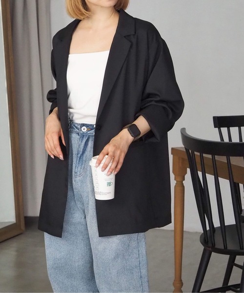 tiptop(ティップトップ)の「テーラードジャケット(テーラードジャケット・レディース・チャコールグレー/ブラック/ブラウン/ピンク/アイボリー/グレイッシュベージュ・FREE)」の14枚目の写真