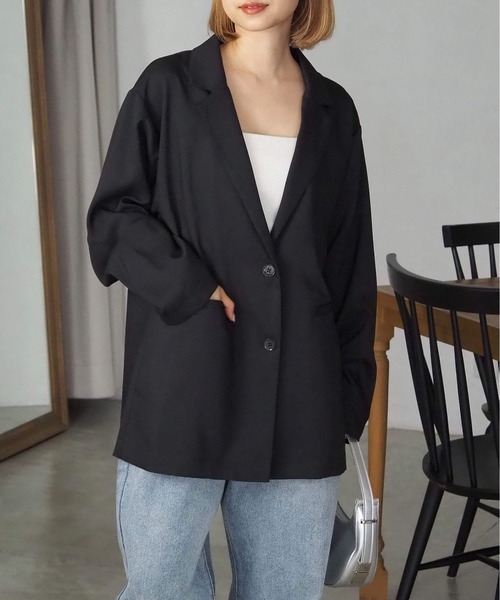 tiptop(ティップトップ)の「テーラードジャケット(テーラードジャケット・レディース・チャコールグレー/ブラック/ブラウン/ピンク/アイボリー/グレイッシュベージュ・FREE)」の10枚目の写真