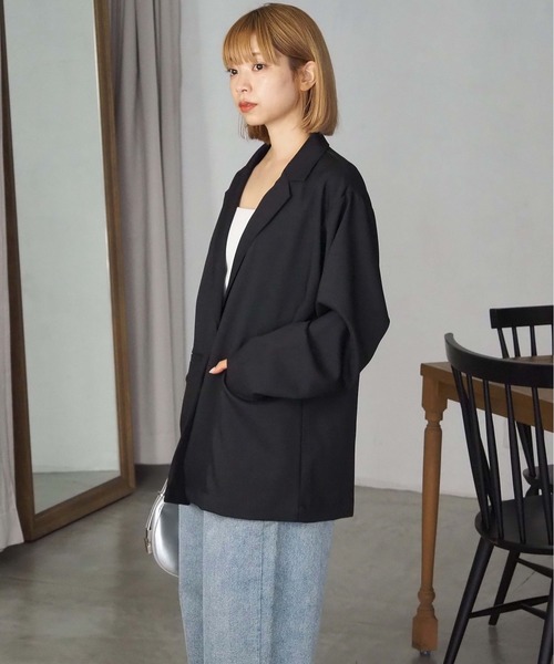 tiptop(ティップトップ)の「テーラードジャケット(テーラードジャケット・レディース・チャコールグレー/ブラック/ブラウン/ピンク/アイボリー/グレイッシュベージュ・FREE)」の8枚目の写真