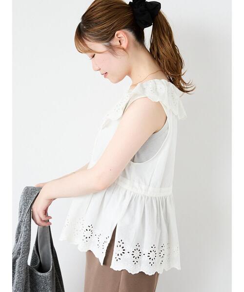 ehka sopo（エヘカソポ）の「◎ラッフルカラーレースベスト（シャツ