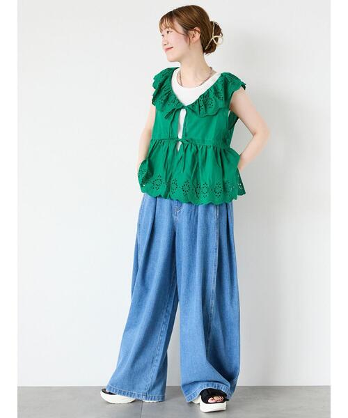 ehka sopo（エヘカソポ）の「◎ラッフルカラーレースベスト（シャツ