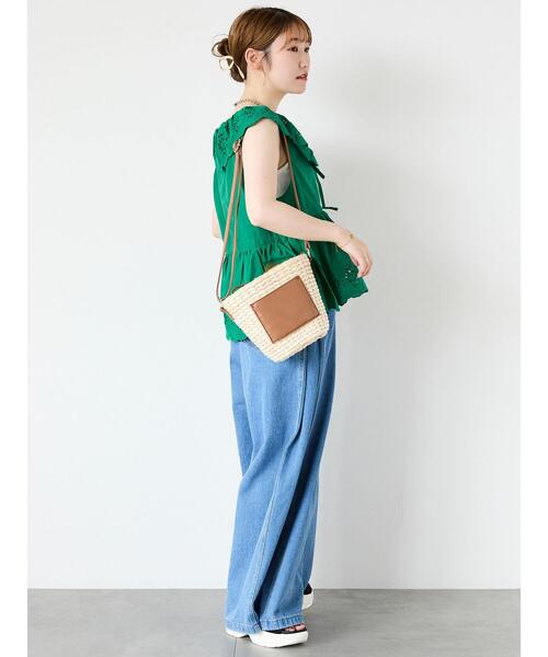 ehka sopo（エヘカソポ）の「◎ラッフルカラーレースベスト（シャツ/ブラウス・レディース・ブラック/オフホワイト/グリーン/キナリ・F）」の18枚目の写真