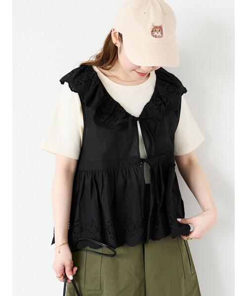 ehka sopo（エヘカソポ）の「◎ラッフルカラーレースベスト（シャツ