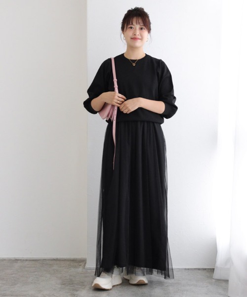 Pierrot(ピエロ)の「バルーンニットセットチュールキャミワンピース(ワンピース・レディース・ホワイト×ブラック/ブラック×ブラック・L/M/PM)」の20枚目の写真