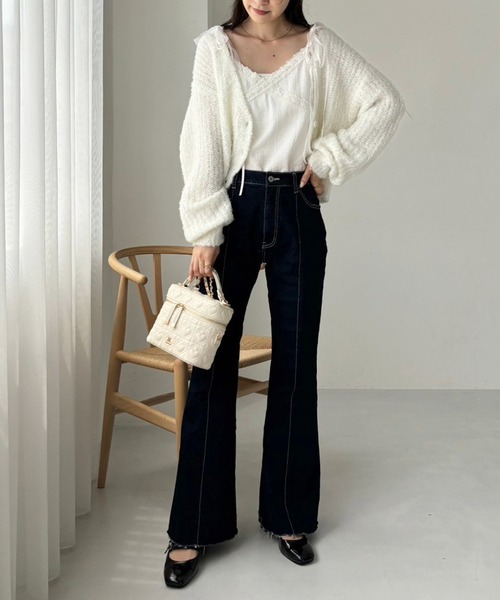 セール】リボンニットカーディガン（カーディガン/ボレロ）｜one after