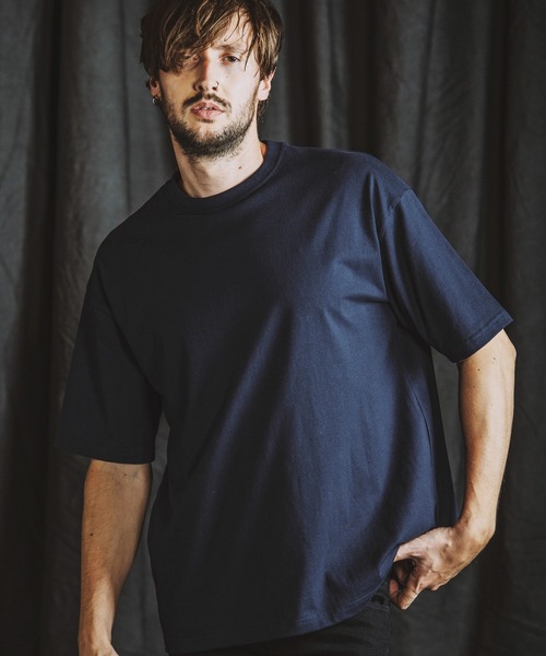 NO ID.(ノーアイディ)の「【NO ID.】5.6oz Big Silhouette Crew Neck T-shirt / 5.6オンス ビッグ シルエット クルー ネック Tシャツ(Tシャツ/カットソー・メンズ・ブラック/ネイビー/ホワイト/グレー・ONE SIZE)」の4枚目の写真