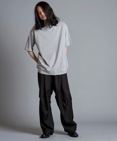 NO ID.(ノーアイディ)の「【NO ID.】5.6oz Big Silhouette Crew Neck T-shirt / 5.6オンス ビッグ シルエット クルー ネック Tシャツ(Tシャツ/カットソー・メンズ・ブラック/ネイビー/ホワイト/グレー・ONE SIZE)」の15枚目の写真