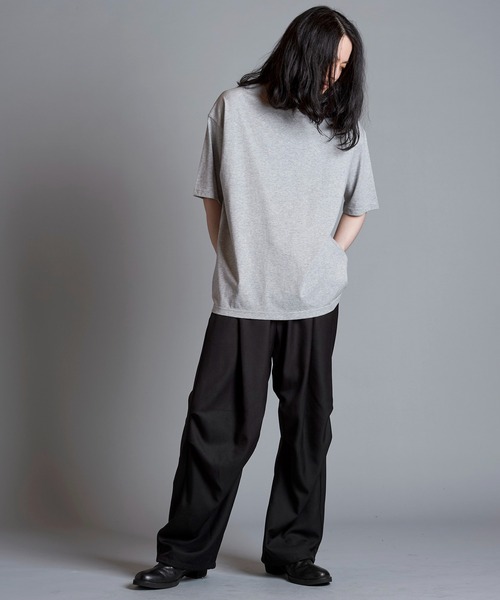 NO ID.(ノーアイディ)の「【NO ID.】5.6oz Big Silhouette Crew Neck T-shirt / 5.6オンス ビッグ シルエット クルー ネック Tシャツ(Tシャツ/カットソー・メンズ・ブラック/ネイビー/ホワイト/グレー・ONE SIZE)」の14枚目の写真