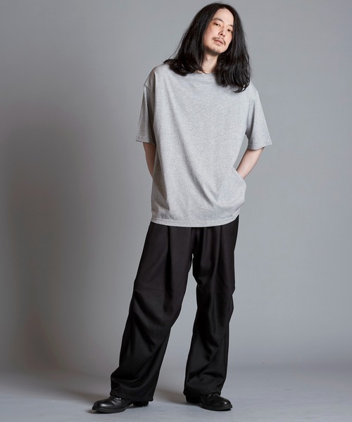 NO ID.(ノーアイディ)の「【NO ID.】5.6oz Big Silhouette Crew Neck T-shirt / 5.6オンス ビッグ シルエット クルー ネック Tシャツ(Tシャツ/カットソー・メンズ・ブラック/ネイビー/ホワイト/グレー・ONE SIZE)」の13枚目の写真