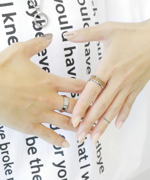 minsobi（ミンソビ）の「ユニセックス 斜めカットリング（リング・メンズ・シルバー・FREE）」の5枚目の写真
