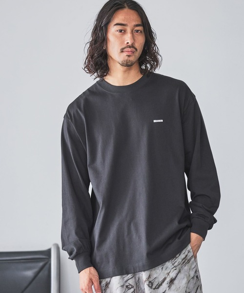 HEREIAM(ヘレイアム)の「【HEREIAM MEN】吸水速乾/ワッペンロゴロングスリーブ(Tシャツ/カットソー・メンズ・ブラック/杢グレー/オフホワイト・LARGE/MEDIUM)」の14枚目の写真