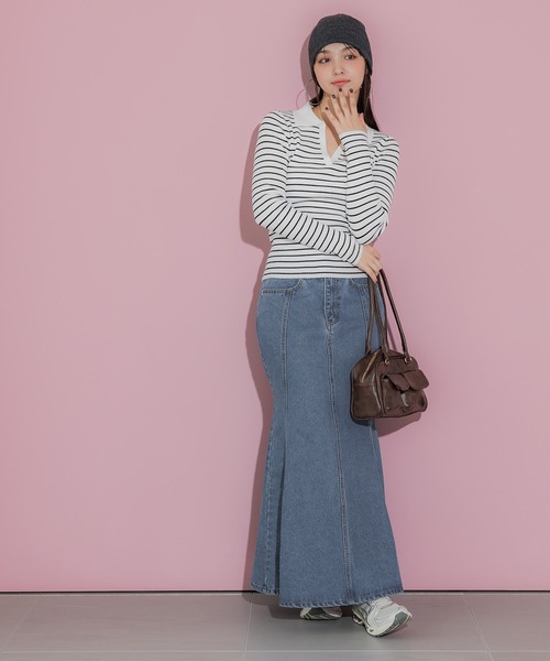 coca(coca)(コカ)の「【WEB限定セール】マーメイドデニムスカート(デニムスカート・レディース・ライトブルー/ブルー・S/M/L)」の8枚目の写真