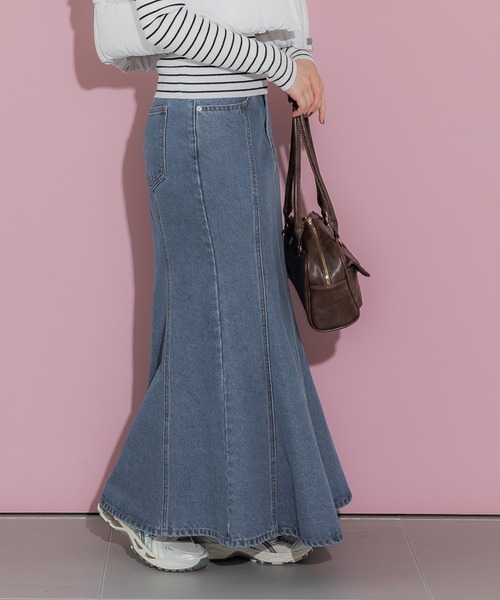 coca(coca)(コカ)の「【WEB限定セール】マーメイドデニムスカート(デニムスカート・レディース・ライトブルー/ブルー・S/M/L)」の7枚目の写真