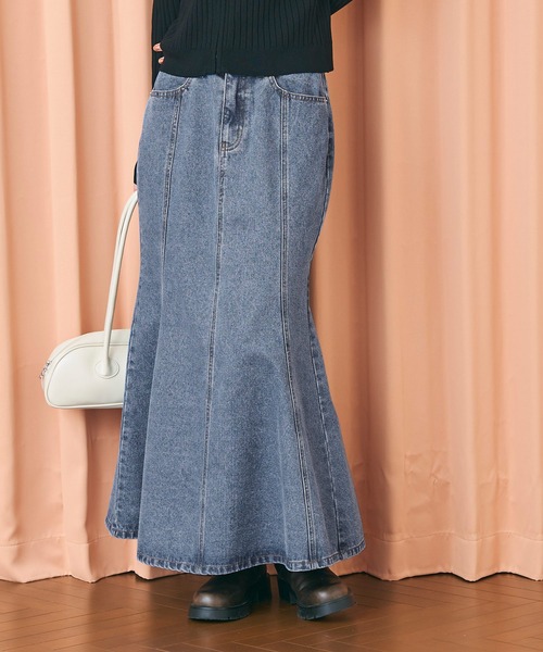 coca(coca)(コカ)の「【WEB限定セール】マーメイドデニムスカート(デニムスカート・レディース・ライトブルー/ブルー・S/M/L)」の9枚目の写真