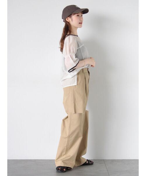 ehka sopo（エヘカソポ）の「◎配色パイピングブラウス（シャツ/ブラウス・レディース・キナリ/オフホワイト/サックスブルー・F）」の11枚目の写真