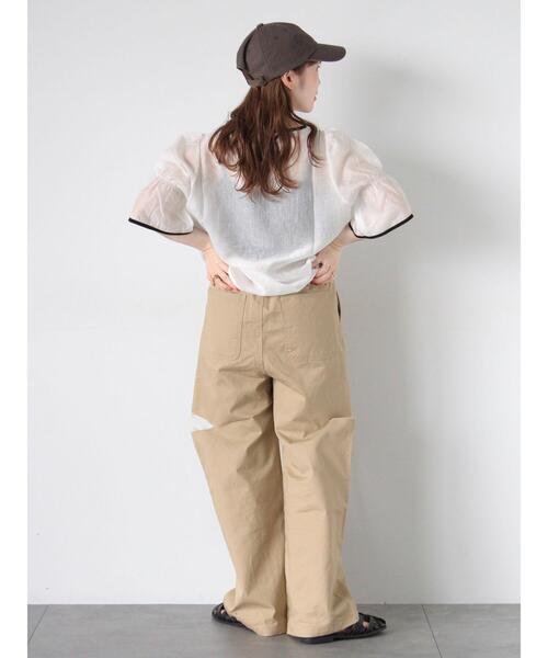 ehka sopo（エヘカソポ）の「◎配色パイピングブラウス（シャツ/ブラウス・レディース・キナリ/オフホワイト/サックスブルー・F）」の12枚目の写真