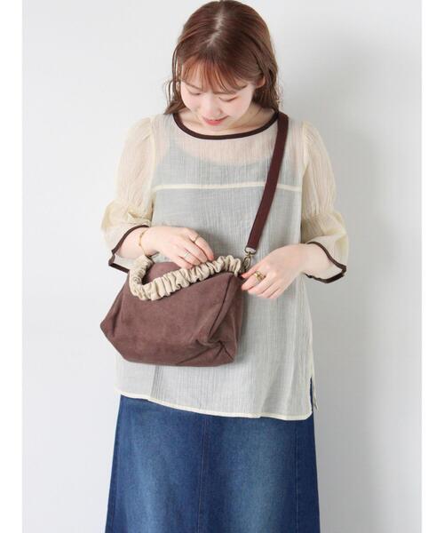 ehka sopo（エヘカソポ）の「◎配色パイピングブラウス（シャツ/ブラウス・レディース・キナリ/オフホワイト/サックスブルー・F）」の13枚目の写真