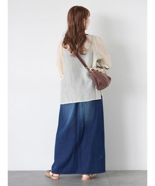 ehka sopo（エヘカソポ）の「◎配色パイピングブラウス（シャツ/ブラウス・レディース・キナリ/オフホワイト/サックスブルー・F）」の19枚目の写真