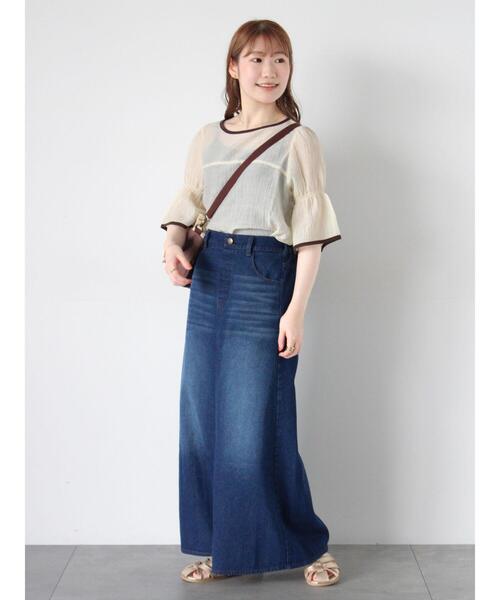 ehka sopo（エヘカソポ）の「◎配色パイピングブラウス（シャツ/ブラウス・レディース・キナリ/オフホワイト/サックスブルー・F）」の20枚目の写真