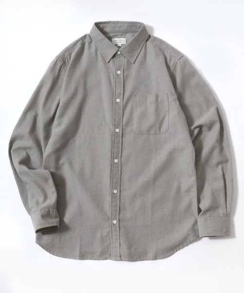 MARUKAWA(マルカワ)の「ネル 起毛 無地 レギュラーシャツ(シャツ/ブラウス・メンズ・ブラウン/チャコール/ベージュ/ネイビー・M/L/LL)」の3枚目の写真