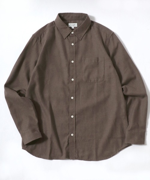MARUKAWA(マルカワ)の「ネル 起毛 無地 レギュラーシャツ(シャツ/ブラウス・メンズ・ブラウン/チャコール/ベージュ/ネイビー・M/L/LL)」の1枚目の写真