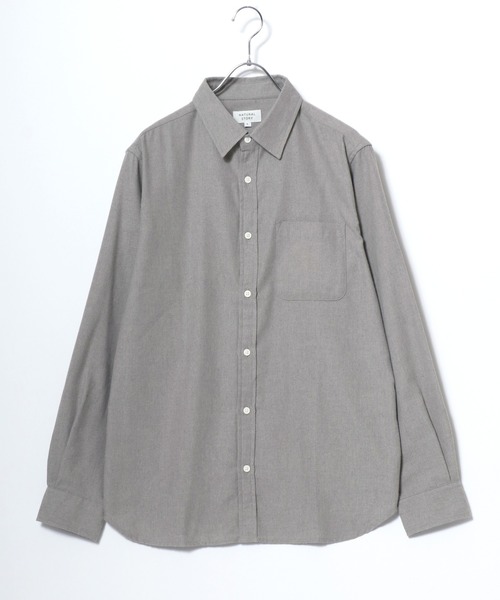 MARUKAWA(マルカワ)の「ネル 起毛 無地 レギュラーシャツ(シャツ/ブラウス・メンズ・ブラウン/チャコール/ベージュ/ネイビー・M/L/LL)」の5枚目の写真