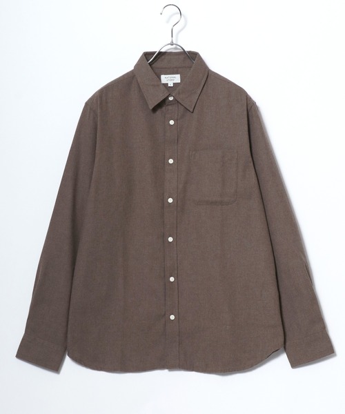 MARUKAWA(マルカワ)の「ネル 起毛 無地 レギュラーシャツ(シャツ/ブラウス・メンズ・ブラウン/チャコール/ベージュ/ネイビー・M/L/LL)」の7枚目の写真