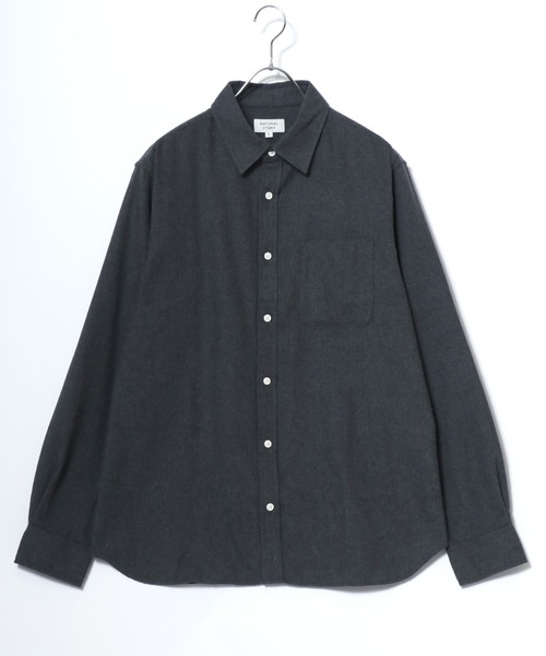 MARUKAWA(マルカワ)の「ネル 起毛 無地 レギュラーシャツ(シャツ/ブラウス・メンズ・ブラウン/チャコール/ベージュ/ネイビー・M/L/LL)」の8枚目の写真