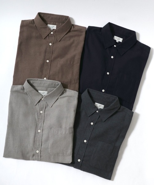 MARUKAWA(マルカワ)の「ネル 起毛 無地 レギュラーシャツ(シャツ/ブラウス・メンズ・ブラウン/チャコール/ベージュ/ネイビー・M/L/LL)」の15枚目の写真