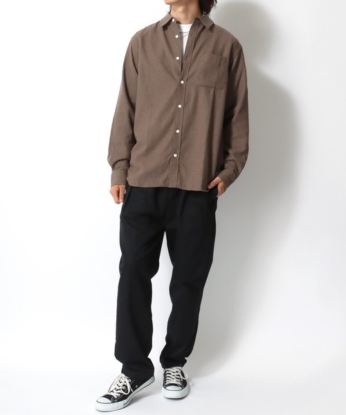 MARUKAWA(マルカワ)の「ネル 起毛 無地 レギュラーシャツ(シャツ/ブラウス・メンズ・ブラウン/チャコール/ベージュ/ネイビー・M/L/LL)」の17枚目の写真