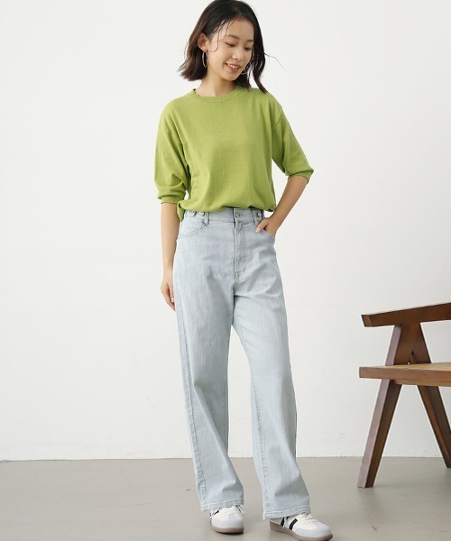 Doux Belle(ドゥーベル)の「ベーシックストレートデニム(デニムパンツ・レディース・ブルー/ワンウォッシュ/ライトブルー/グレー系その他/ホワイト/ネイビー・SMALL/MEDIUM/LARGE/X-LARGE)」の9枚目の写真