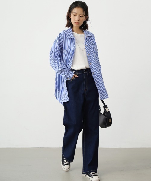 Doux Belle(ドゥーベル)の「ベーシックストレートデニム(デニムパンツ・レディース・ブルー/ワンウォッシュ/ライトブルー/グレー系その他/ホワイト/ネイビー・SMALL/MEDIUM/LARGE/X-LARGE)」の15枚目の写真