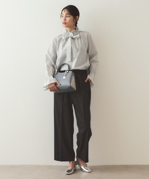 OPAQUE.CLIP（オペークドットクリップ）の「◆ストレッチ美脚イージーワイドパンツ【洗濯機洗い可】（その他パンツ・レディース・チャコールグレー/ブラック/ブラウン系・42/36/34/38/40）」の9枚目の写真