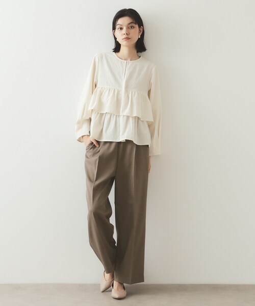 OPAQUE.CLIP（オペークドットクリップ）の「◆ストレッチ美脚イージーワイドパンツ【洗濯機洗い可】（その他パンツ・レディース・チャコールグレー/ブラック/ブラウン系・42/36/34/38/40）」の13枚目の写真