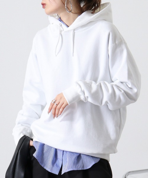 CROSS & STITCH(クロスステッチ)の「CROSS & STITCH レギュラーウエイト ポケットレスパーカー(パーカー・メンズ・ネイビー/ホワイト/グリーン/ブラック/アッシュ/ヘザーグレー・S/XL/L/M/XXL/XXXL)」の13枚目の写真