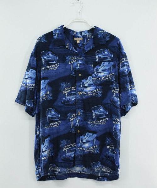 VINTAGE（ヴィンテージ）の「【ヴィンテージ古着】GEORGE Classic Wave Rider 総柄 ショートスリーブシャツ（シャツ/ブラウス・メンズ・パープル・LARGE）」の2枚目の写真