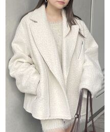 MURUA | ループニードルライダースジャケットコート(ブルゾン)