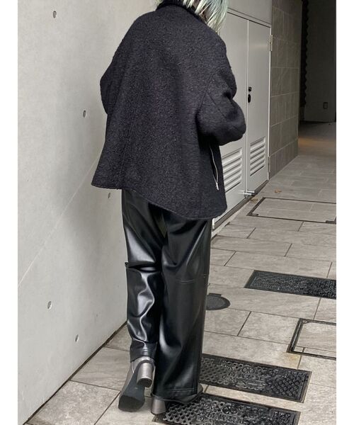 MURUA(ムルーア)の「ループニードルライダースジャケットコート(ブルゾン・レディース・ホワイト/ブラック・FREE)」の21枚目の写真