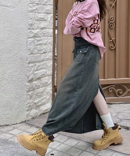Miniministore(ミニミニストア)の「デニムマキシスカート バックスリット入り(デニムスカート・レディース・ブルー・M/XL/L/S)」の10枚目の写真