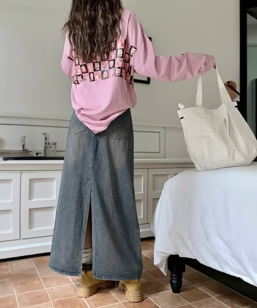 Miniministore(ミニミニストア)の「デニムマキシスカート バックスリット入り(デニムスカート・レディース・ブルー・M/XL/L/S)」の11枚目の写真
