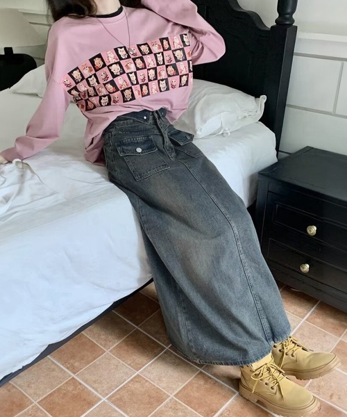Miniministore(ミニミニストア)の「デニムマキシスカート バックスリット入り(デニムスカート・レディース・ブルー・M/XL/L/S)」の14枚目の写真