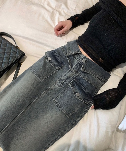 Miniministore(ミニミニストア)の「デニムマキシスカート バックスリット入り(デニムスカート・レディース・ブルー・M/XL/L/S)」の20枚目の写真