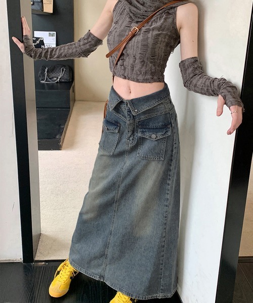 Miniministore(ミニミニストア)の「デニムマキシスカート バックスリット入り(デニムスカート・レディース・ブルー・M/XL/L/S)」の21枚目の写真